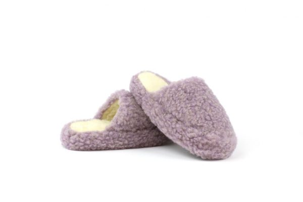 Image of mule slippers in violet