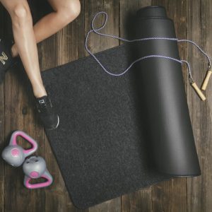 Image of a black yoga mat