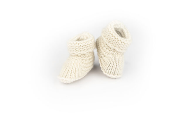 Image of cream cashmere baby boots
