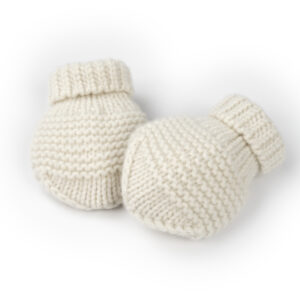 Image of cream woolen mittens
