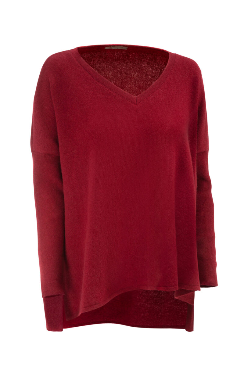 Image of a red knitted jumper