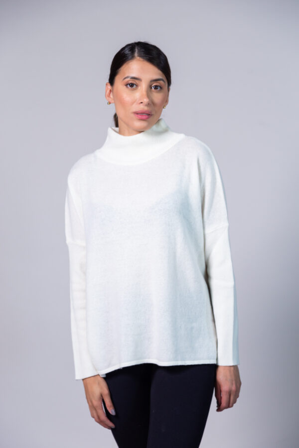 Image of white turtle neck long sweater