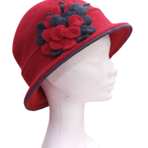 Image of a red flower hat