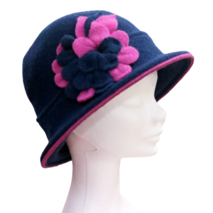 Image of a purple and pink flower hat