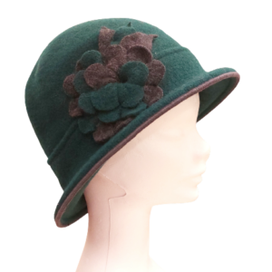 Image of a green flower hat