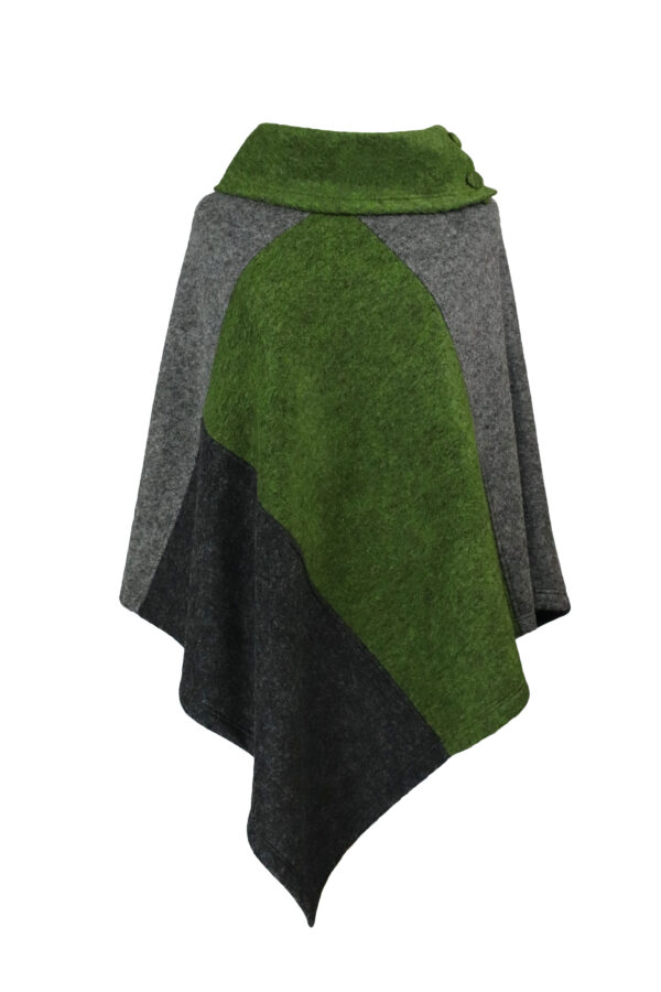 Image of a green and grey trio poncho