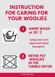 Instructions for washing woolen products