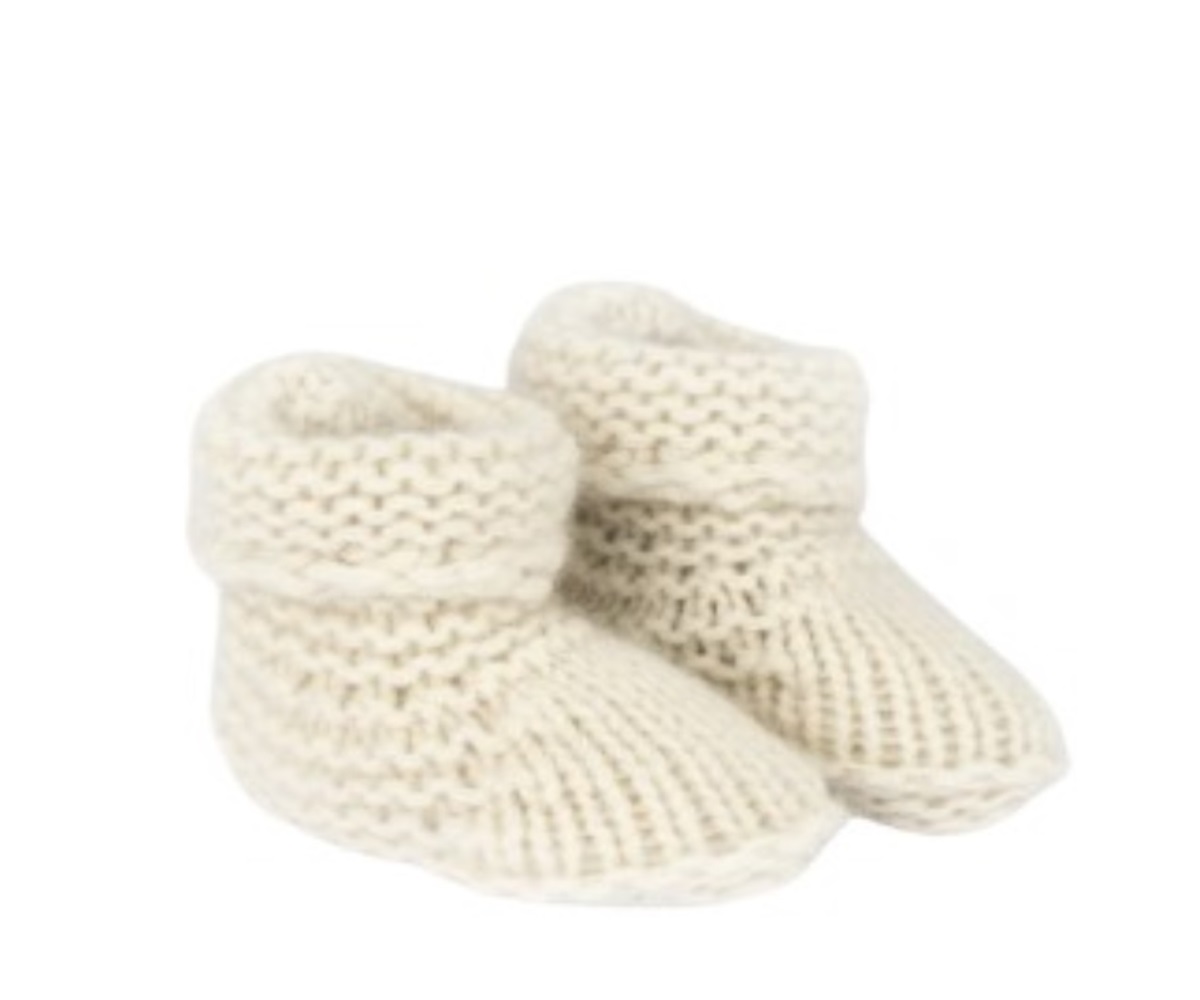 Image of cream cashmere baby boots