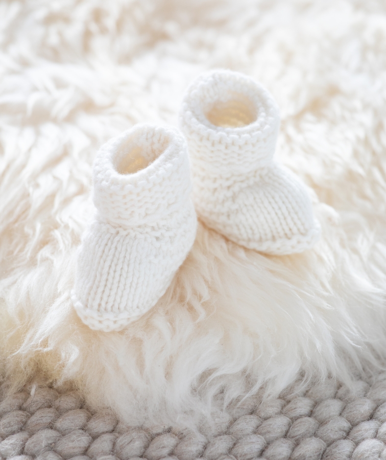 Image of cream cashmere baby boots