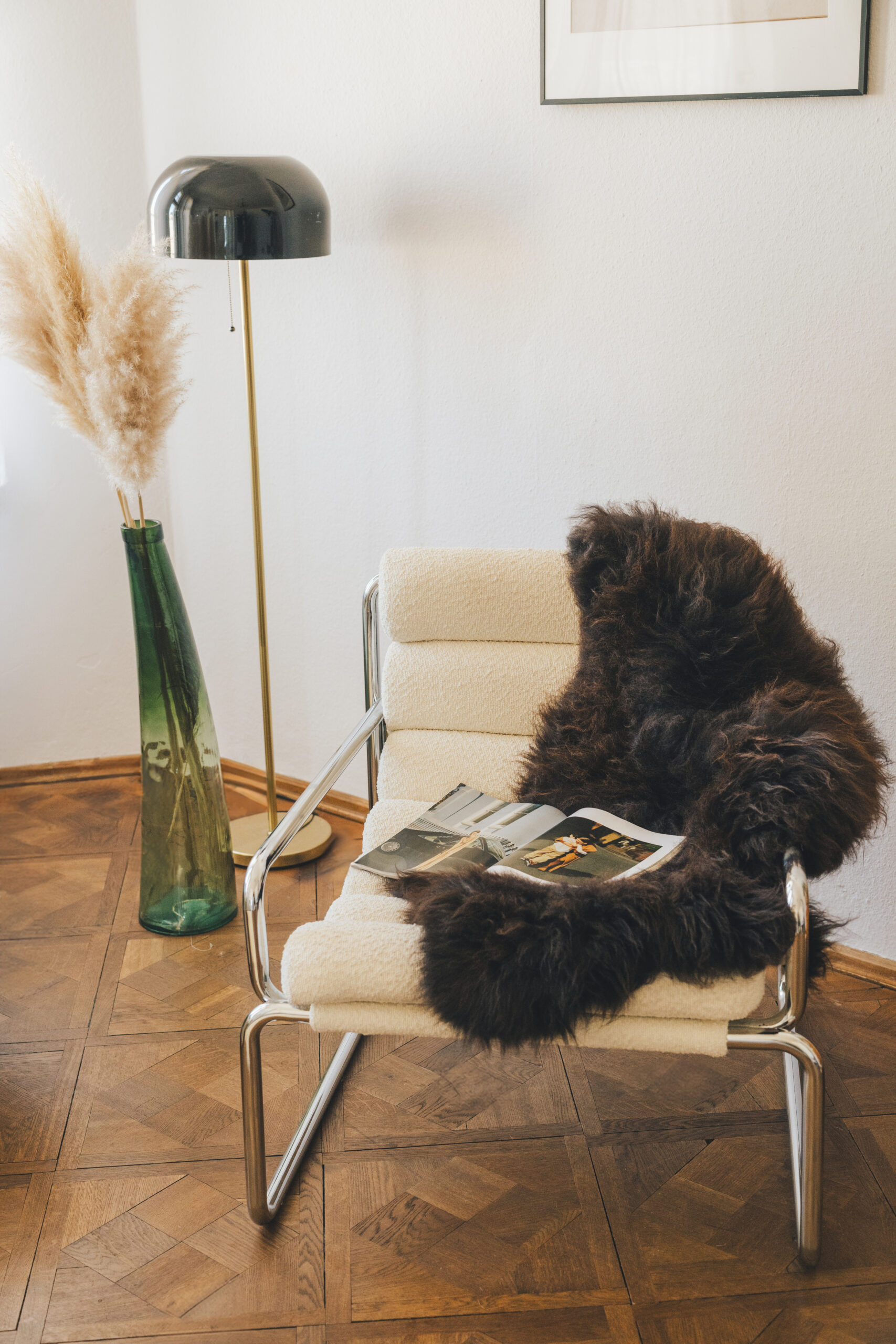 Woman wearing Yoko Wool gray jacket image