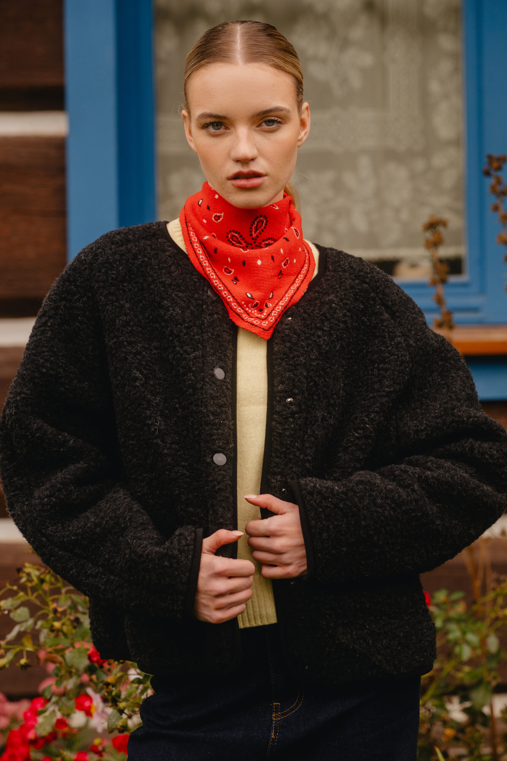 Image of a woman wearing a simple vest